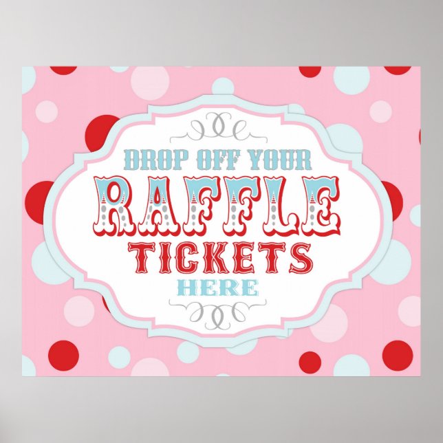 Carnival or Circus Raffle Ticket Booth Sign (Front)