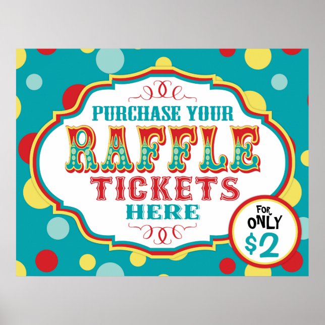 Carnival or Circus Raffle Ticket Booth Sign (Front)