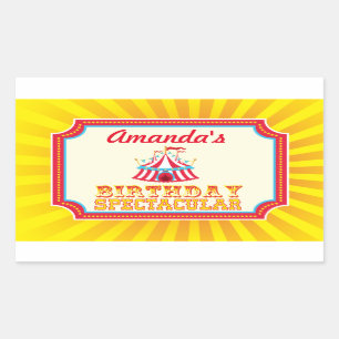 Carnival or Circus stickers with custom text