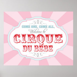 Carnival or Circus Welcome Sign Cirque du Bebe