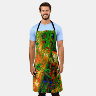 Carnival or mask party of paints, green and orange apron