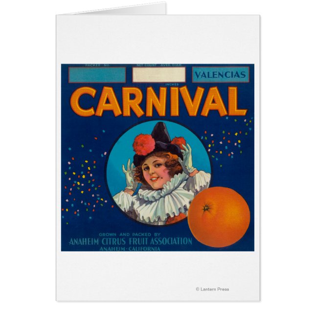 Carnival Orange LabelAnaheim, CA (Front)