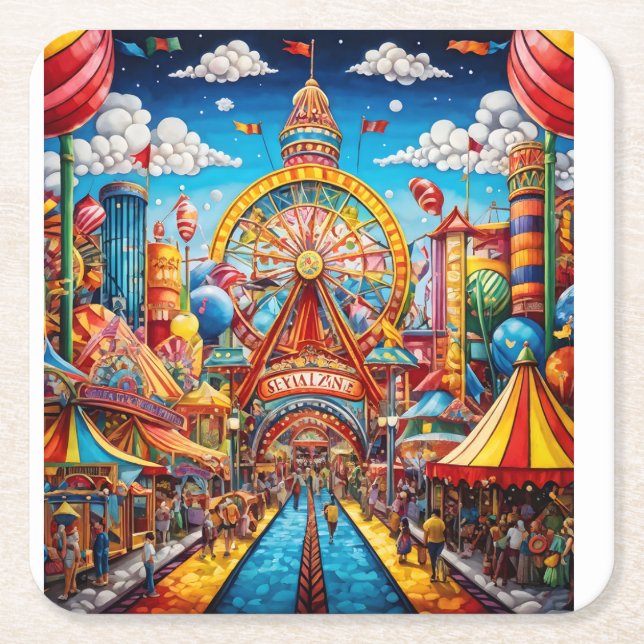 Carnival Paper Coaster (Front)