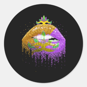 Carnival Party Costume Masquerade Lips Women Gift Classic Round Sticker