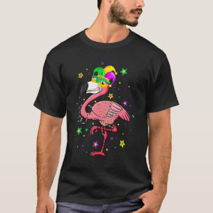 Carnival Party Flamingo Mardi Gras Mask Beads T-Shirt