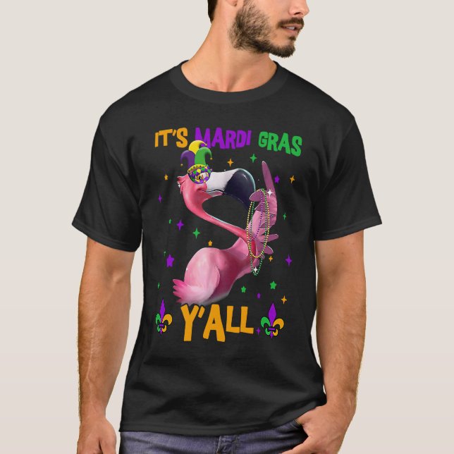 Carnival Party  Flamingo Mardi Gras T-Shirt (Front)
