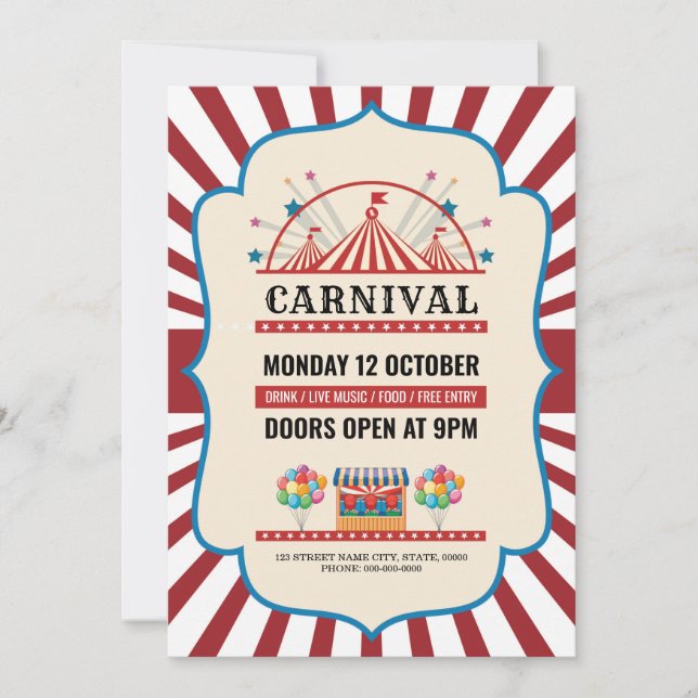 Carnival Party Flyer Invitation (Front)