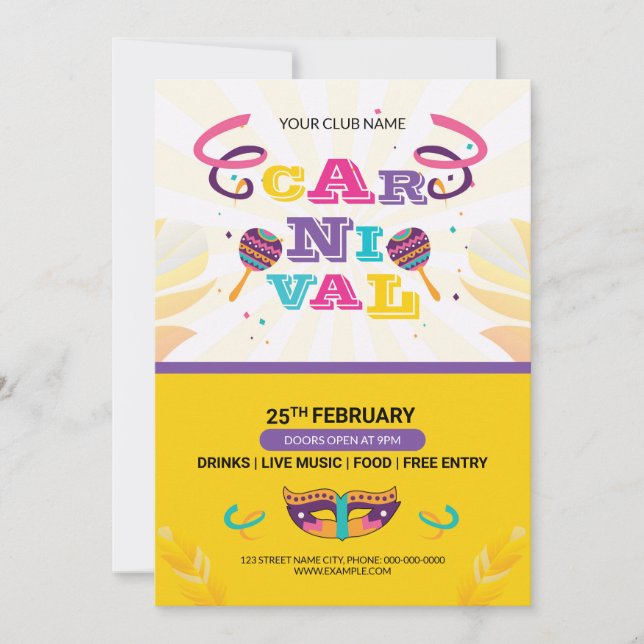Carnival Party Flyer Invitation (Front)