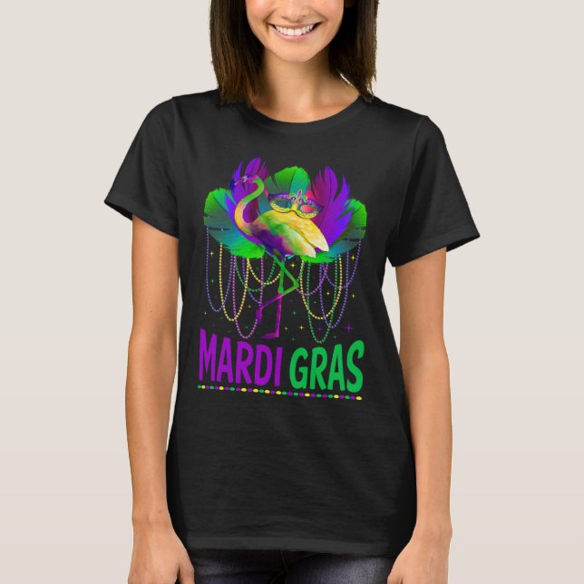 Carnival Party  Idea Flamingo Mardi Gras T-Shirt (Front)