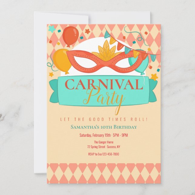 Carnival Party Invitation (Front)