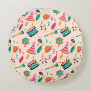 Carnival pattern round cushion