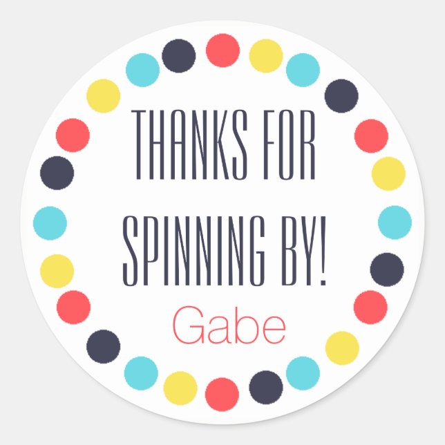 Carnival Personalised Pinwheel Birthday Label (Front)