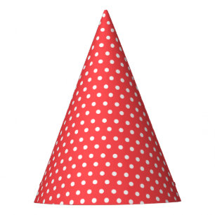 Carnival Red Back Tiny White Dots Party Hat