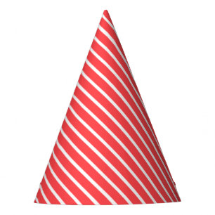 Carnival Red Diagonal Stripe Party Hat