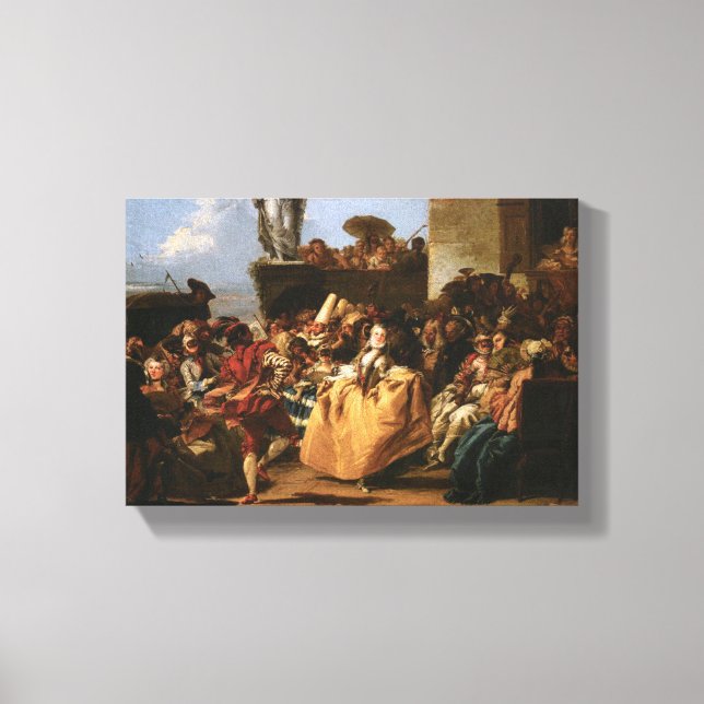 Carnival Scene - Giovanni Domenico Tiepolo Canvas Print (Front)