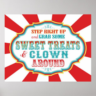 Carnival Sign Clown and Treats