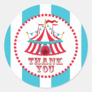 Carnival Stickers, Circus Tent, Thank You Sticker