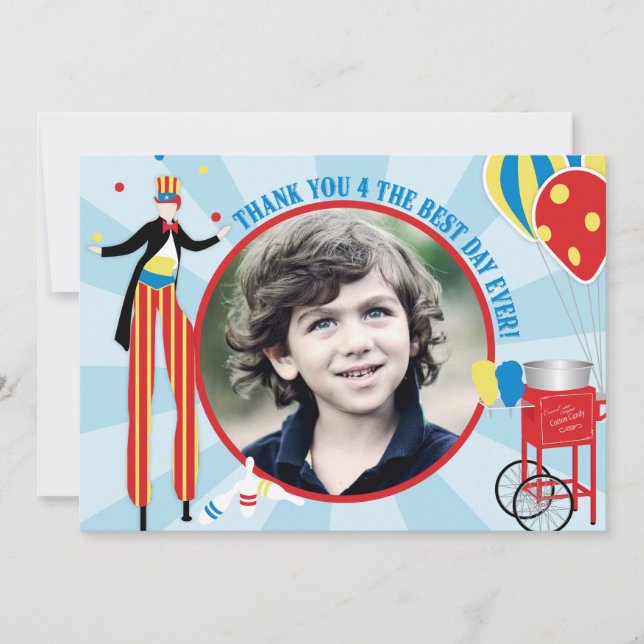 Carnival Stilt Walker Cotton Candy Thank You (Front)