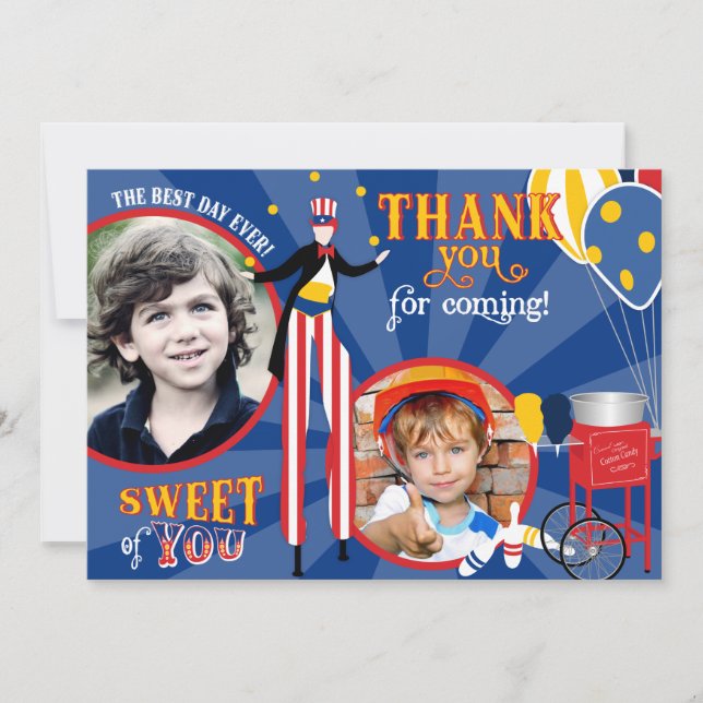 Carnival Stilt Walker Cotton Candy Thank You (Front)