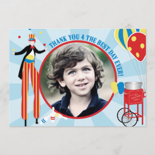 Carnival Stilt Walker Cotton Candy Thank You Card