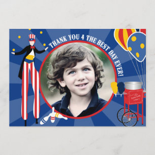 Carnival Stilt Walker Cotton Candy Thank You Card