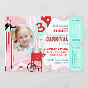 Carnival Theme Birthday Invitation A7-PKRD