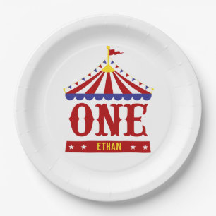 Carnival Theme Custom 1st Birthday Circus Paper Plate