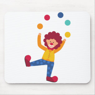 Carnival Theme cute lion face joker design Mouse Mat