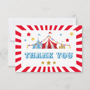 Carnival Theme Party Flat Thank You Card