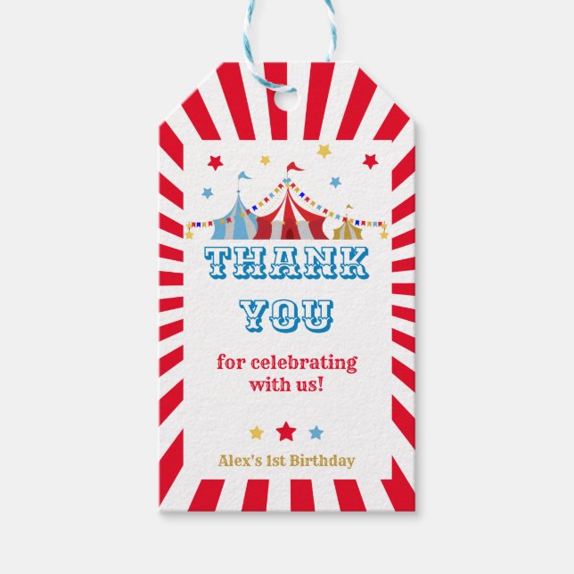 Carnival Theme Party  Gift Tags (Front)
