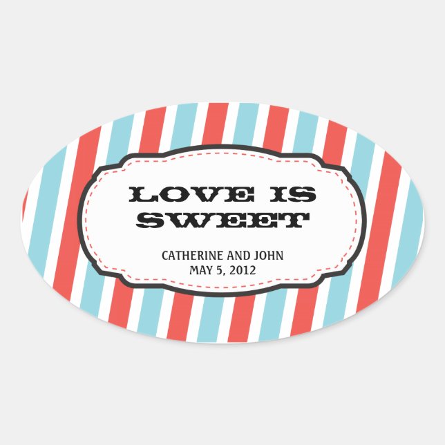 Carnival Themed Wedding Oval Sticker (Front)