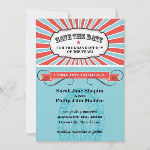 Carnival Themed Wedding Save the Date