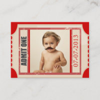 Carnival Ticket Birthday Invite Chubby Card