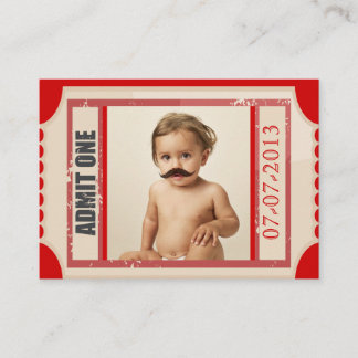 Carnival Ticket Birthday Invite Chubby Card