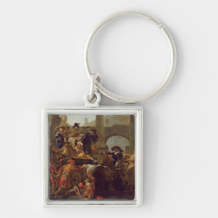 Carnival Time in Rome, 1653 (oil on canvas) Key Ring