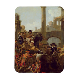 Carnival Time in Rome, 1653 (oil on canvas) Magnet