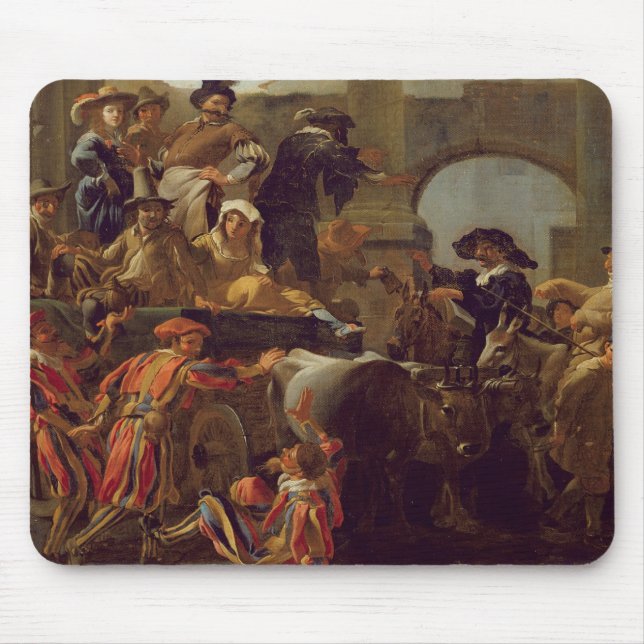 Carnival Time in Rome, 1653 (oil on canvas) Mouse Mat (Front)