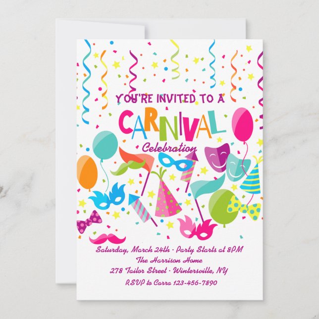 Carnival Time Invitation (Front)