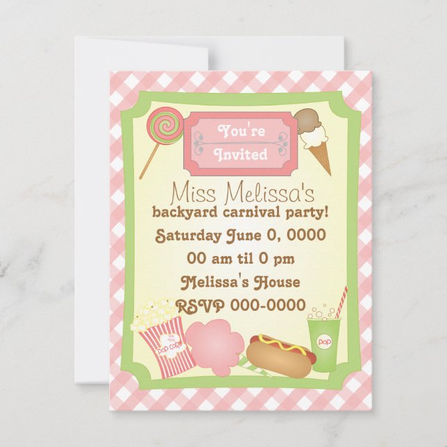 Carnival Treats Invitation (Front)