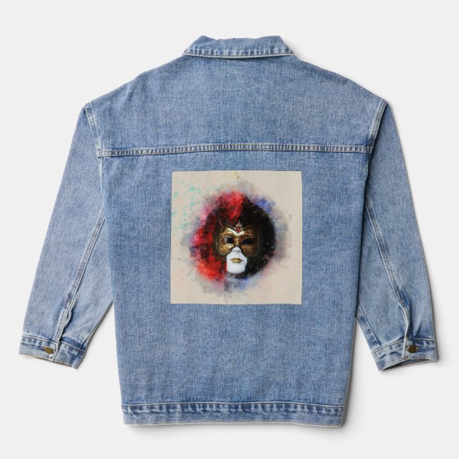 carnival venetian mask denim jacket (Back)