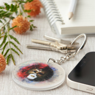 carnival venetian mask key ring