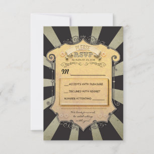 carnival wedding RSVP - black stripes