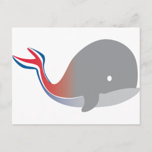 Carnival Whale Tail Cartoon Cruise Postcard