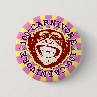 Carnivore 100% Funny Funky Monkey Badge