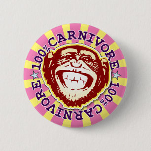 Carnivore 100% Funny Funky Monkey Badge
