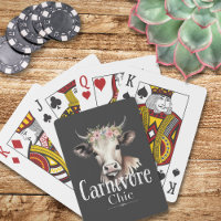 Carnivore Chic Cute Pastel Floral Cow
