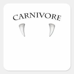 Carnivore Fang Square Sticker
