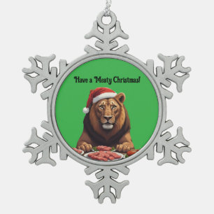 carnivore lion Christmas Snowflake Framed Ornament
