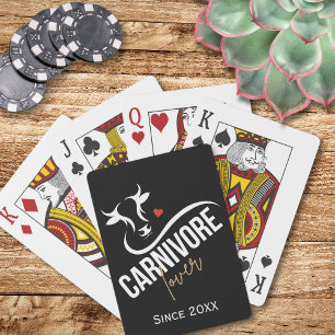 Carnivore Lover Stylish Black Playing Cards