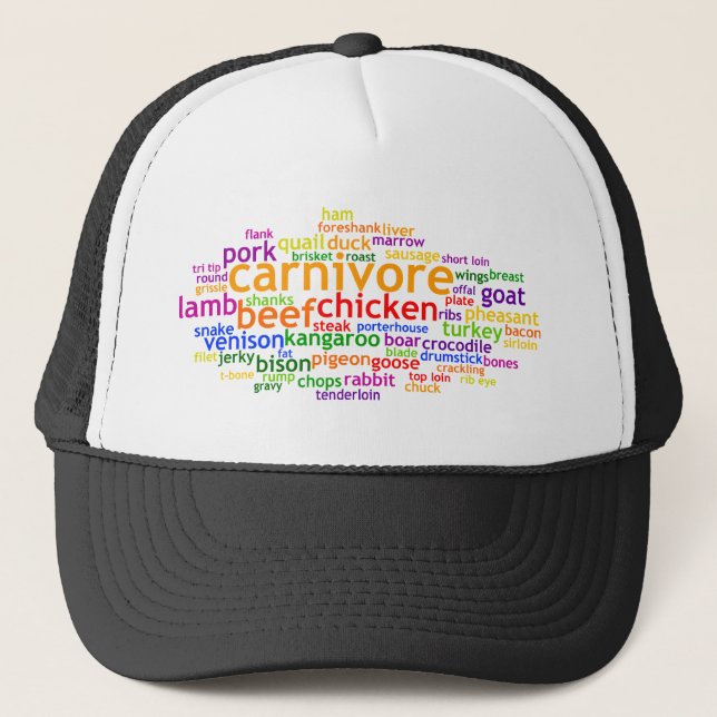 Carnivore Wordle Trucker Hat (Front)